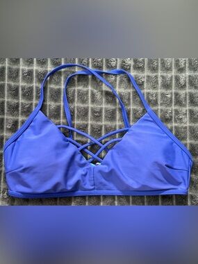 ❤️ 3/$25 Express Small Blue Strappy Bralette Swim Swimsuit Top Women (B3)